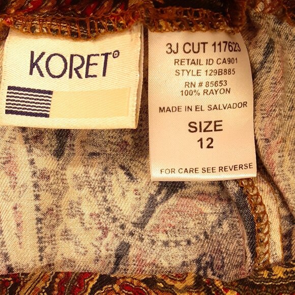 Koret Woman's Ankle Length Skirt Size 12, Fall colors, Zip/Button, Pockets - Picture 3 of 7